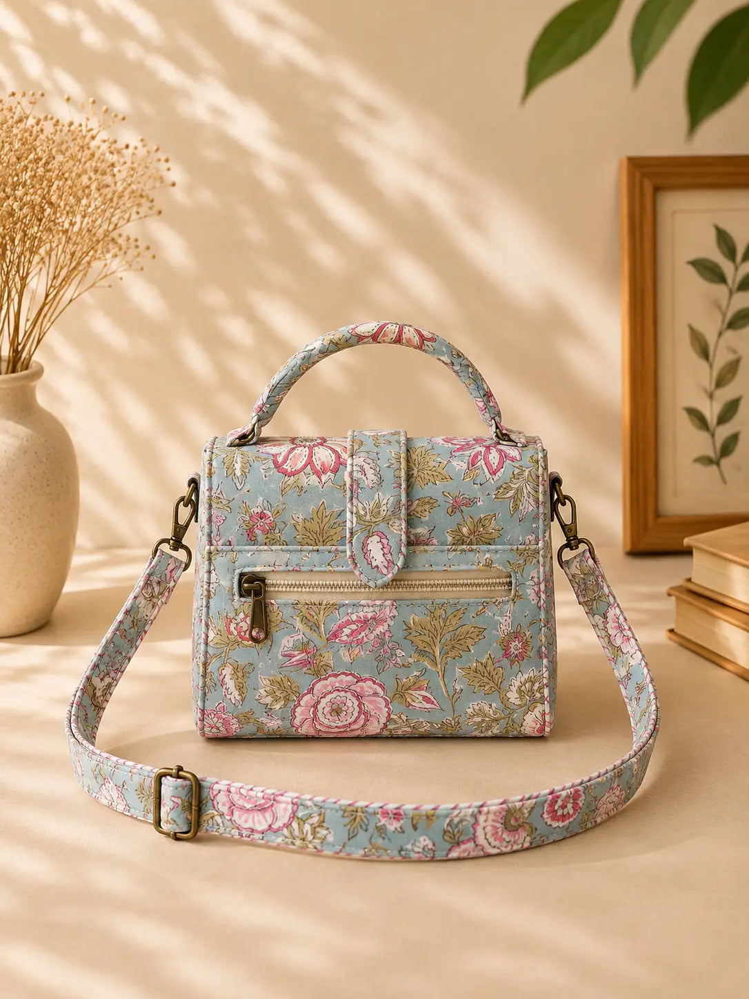 Hand Blockprinted Green CHIQ Bag