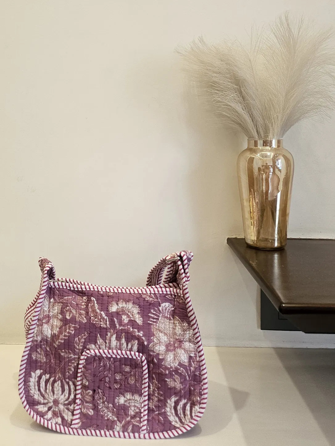 Hand Blockprinted Mauve Crossbody Sling Bag