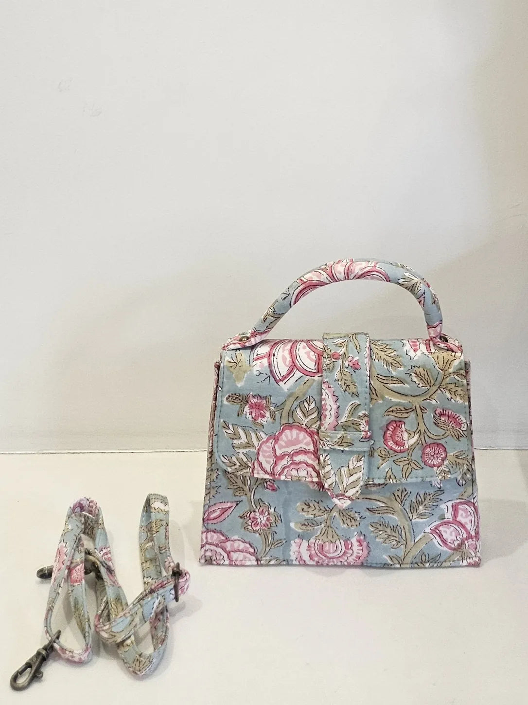 Hand Blockprinted Green CHIQ Bag