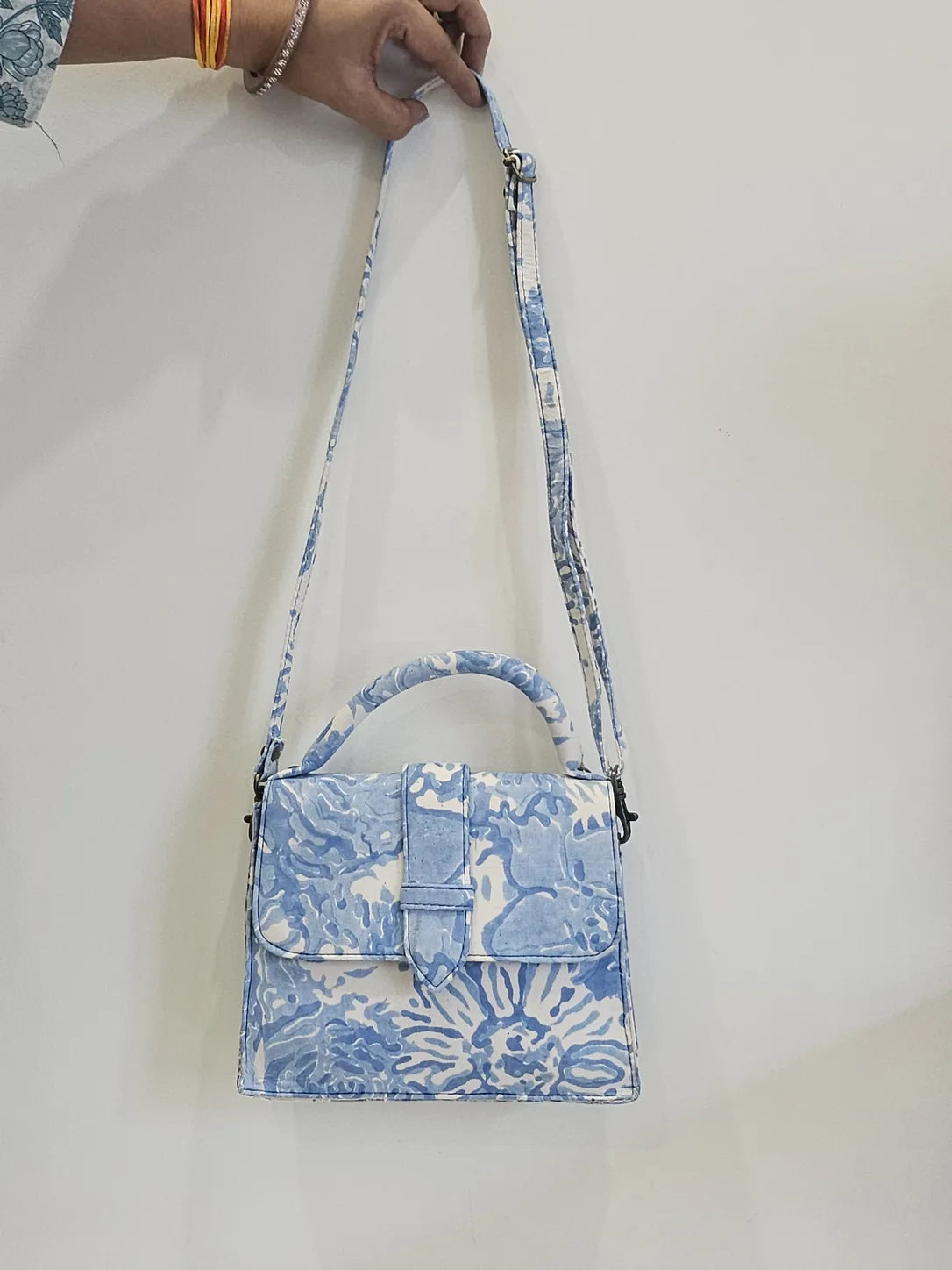 Hand Blockprinted Blue CHIQ Bag