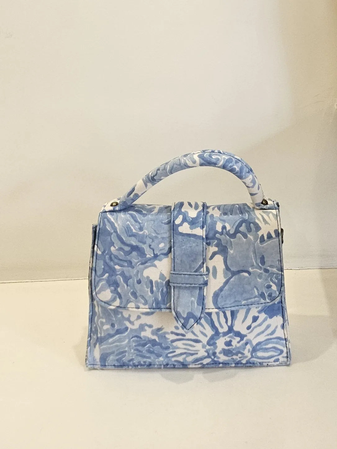 Hand Blockprinted Blue CHIQ Bag