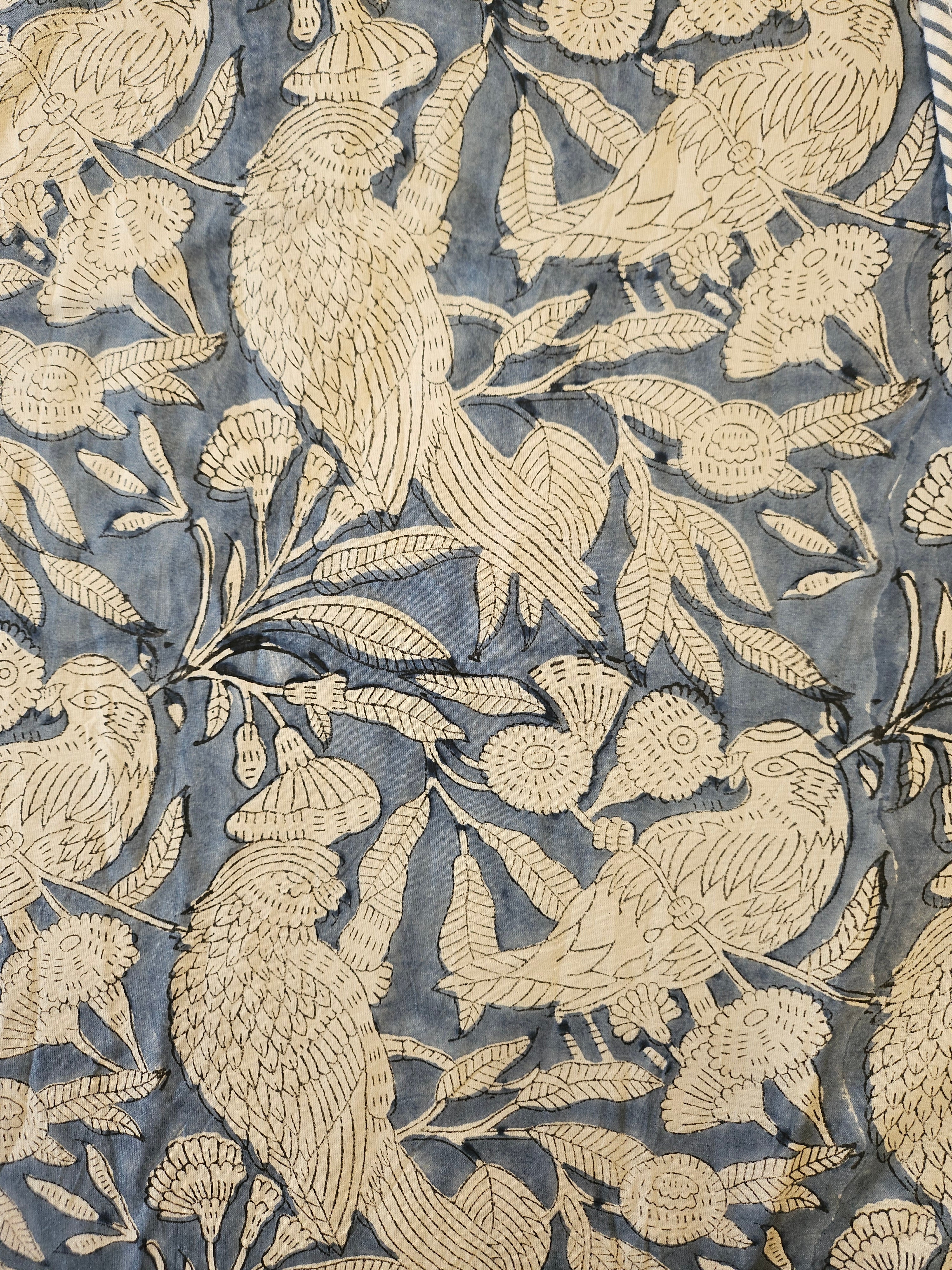 Reversible Hand Block Printed Grey Double Bed Dohar