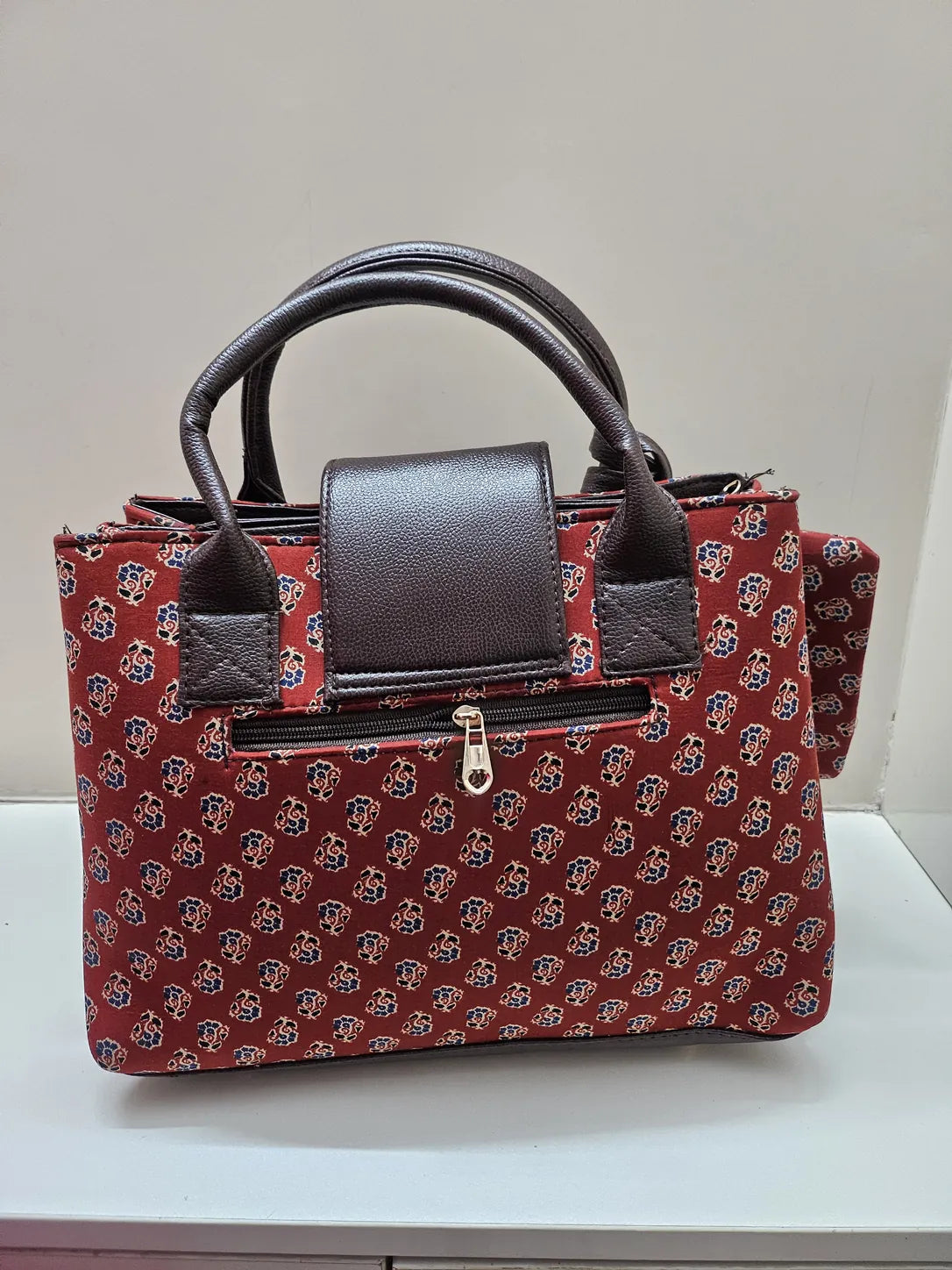 Structured Red Tote Bag