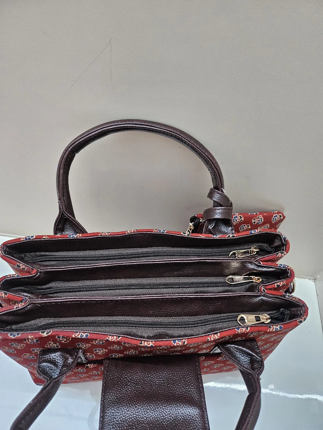 Structured Red Tote Bag