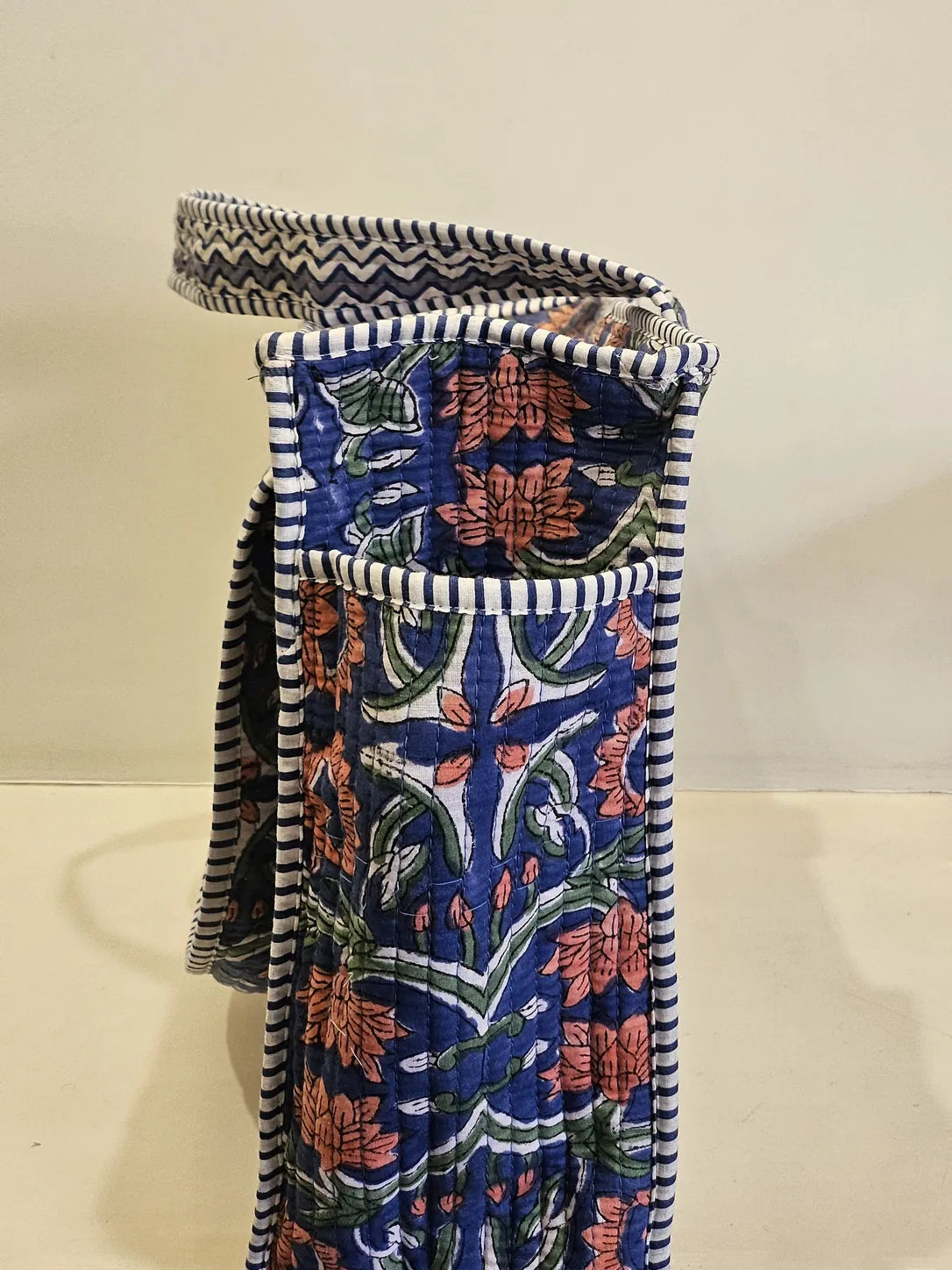 Quilted Block Printed Blue Tote bag