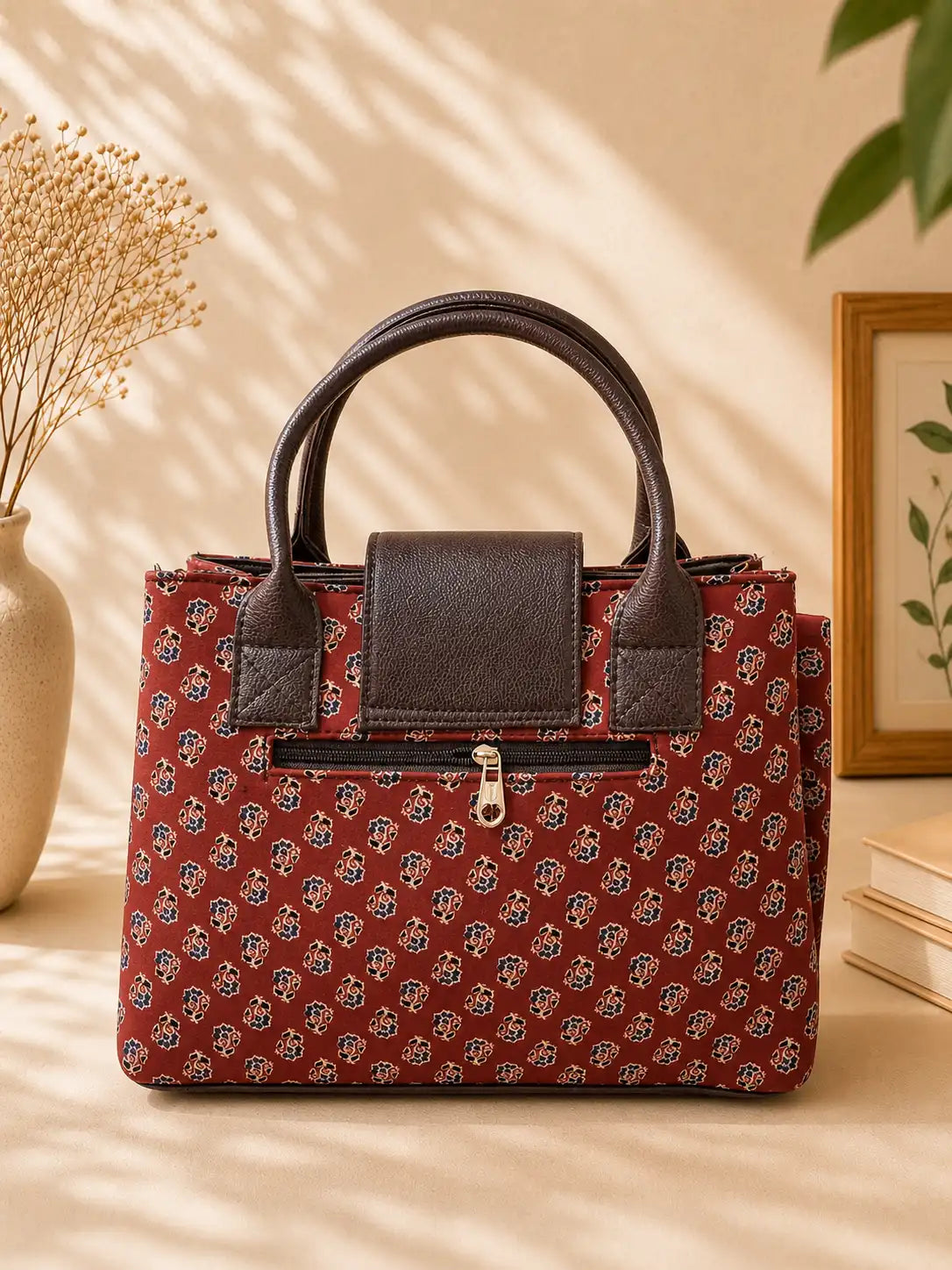Structured Red Tote Bag