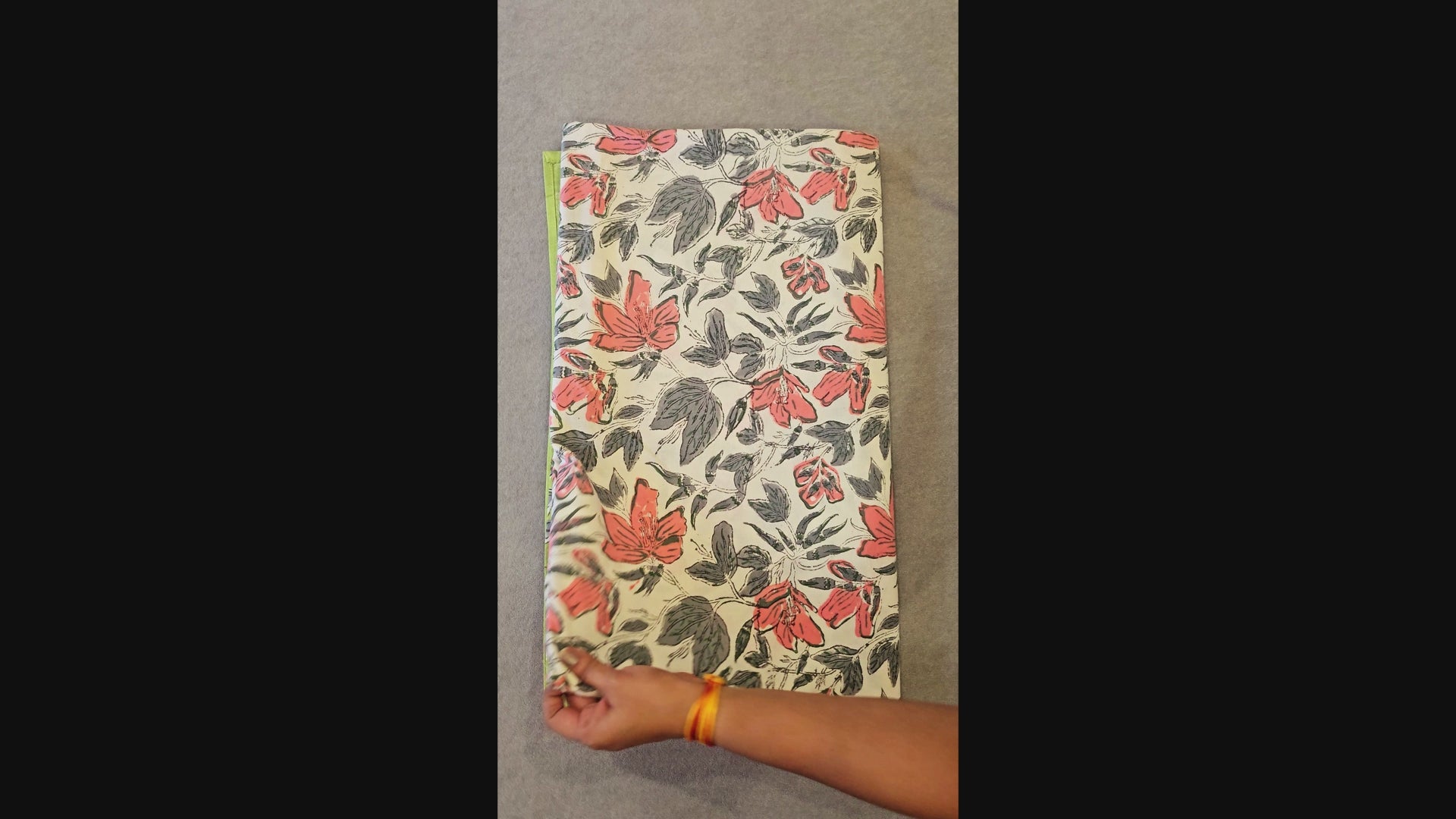 Handblock Printed Green Bedsheet