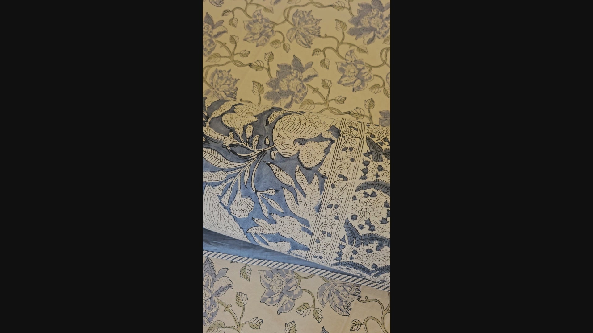 Reversible Hand Block Printed Grey Double Bed Dohar