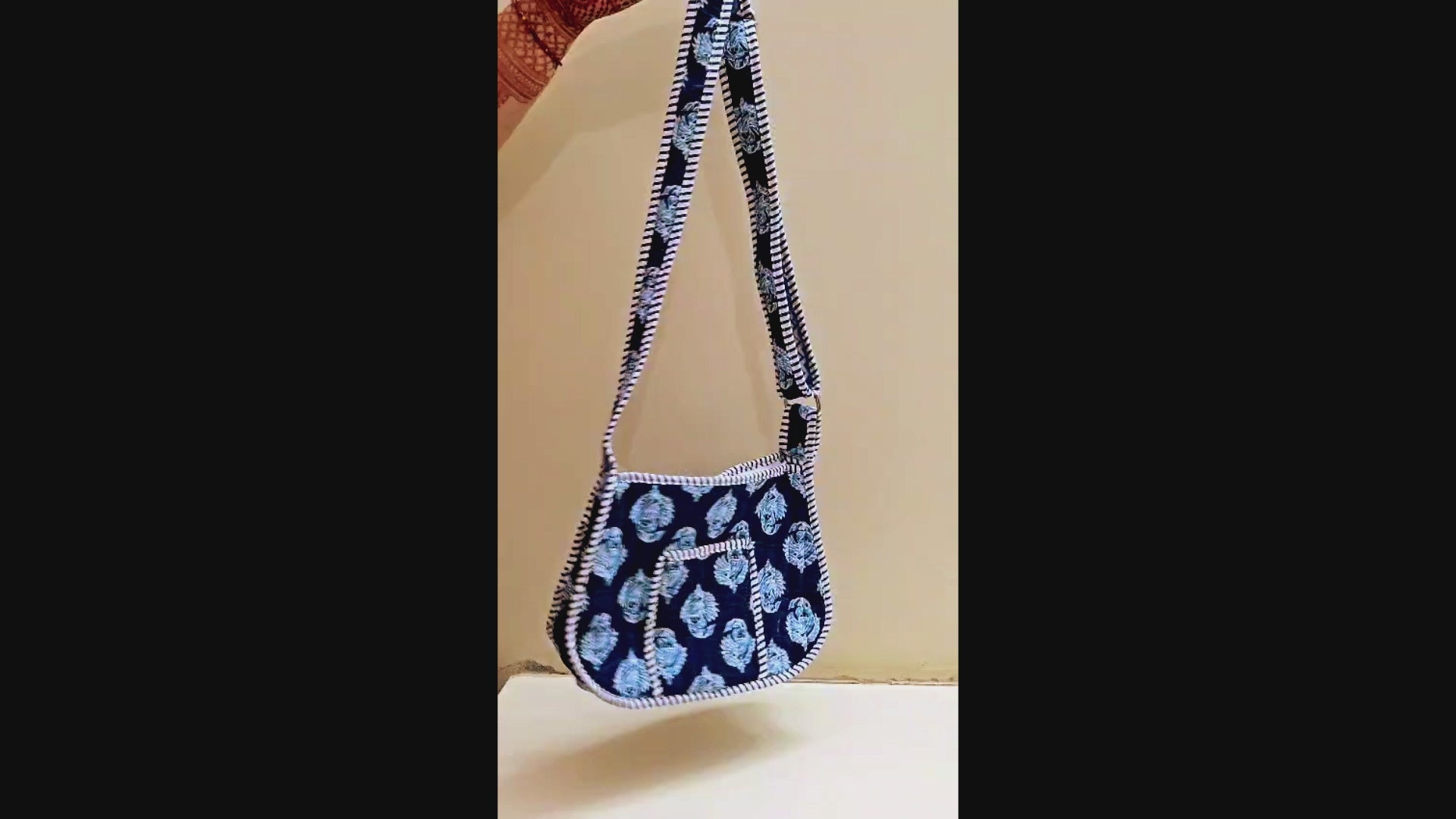 Hand Blockprinted Green Crossbody Sling Bag