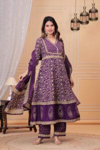 Celeste Cotton Anarkali