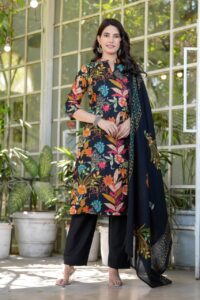 PrintAura Cotton Straight Suit